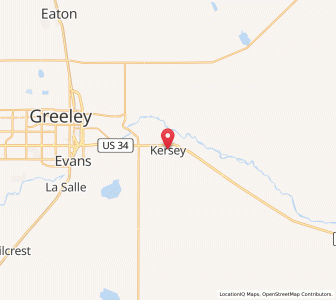 Map of Kersey, Colorado