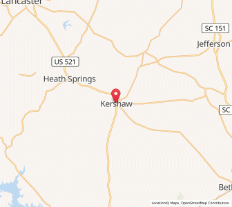 Map of Kershaw, South Carolina