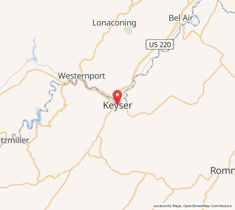 Map of Keyser, West Virginia