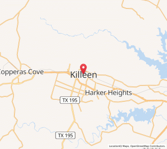 Map of Killeen, Texas