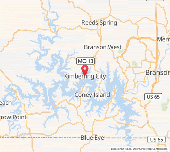 Map of Kimberling City, Missouri