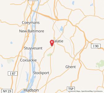 Map of Kinderhook, New York