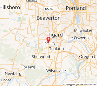 Map of King City, Oregon