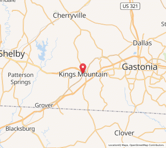 Map of Kings Mountain, North Carolina
