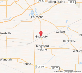 Map of Kingsbury, Indiana