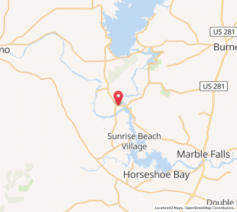 Map of Kingsland, Texas