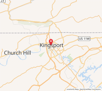 Map of Kingsport, Tennessee
