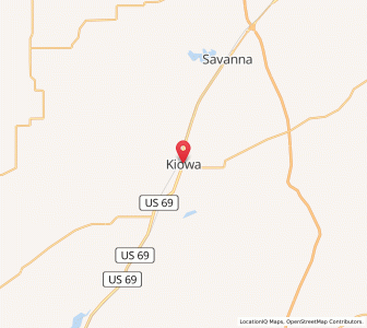 Map of Kiowa, Oklahoma