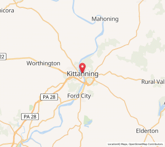 Map of Kittanning, Pennsylvania