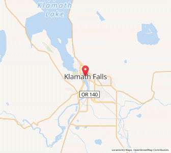 Map of Klamath Falls, Oregon