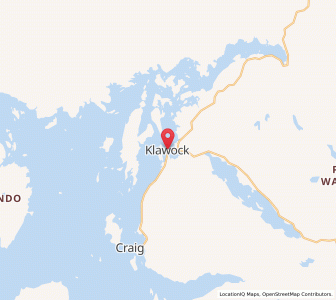Map of Klawock, Alaska