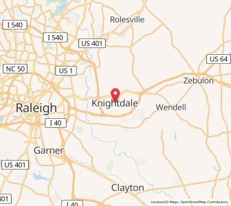 Map of Knightdale, North Carolina