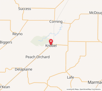 Map of Knobel, Arkansas