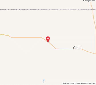 Map of Knowles, Oklahoma