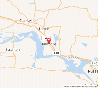 Map of Knoxville, Arkansas