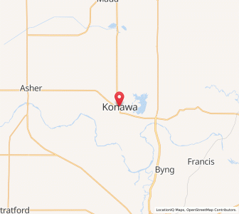 Map of Konawa, Oklahoma
