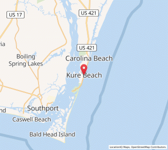 Map of Kure Beach, North Carolina