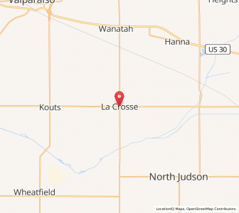 Map of La Crosse, Indiana