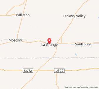 Map of La Grange, Tennessee