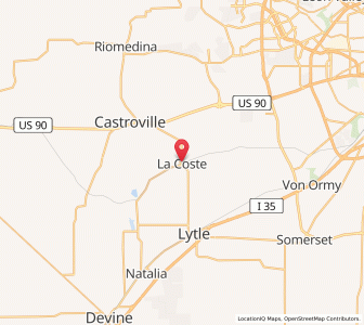Map of LaCoste, Texas