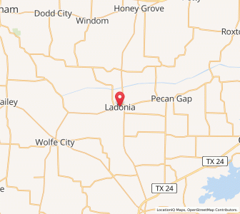 Map of Ladonia, Texas