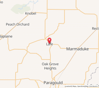 Map of Lafe, Arkansas