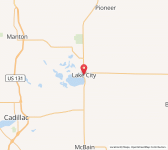 Map of Lake City, Michigan