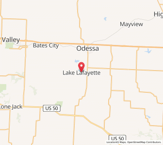 Map of Lake Lafayette, Missouri