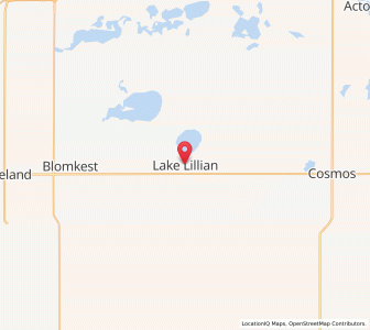 Map of Lake Lillian, Minnesota