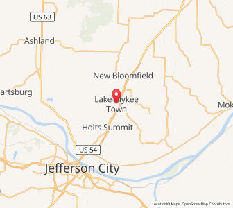 Map of Lake Mykee Town, Missouri