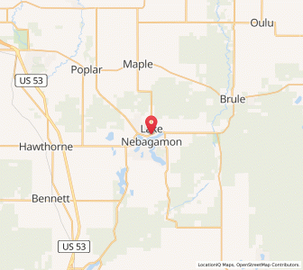 Map of Lake Nebagamon, Wisconsin