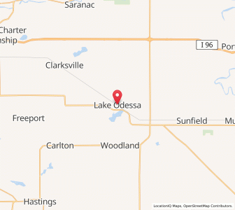 Map of Lake Odessa, Michigan