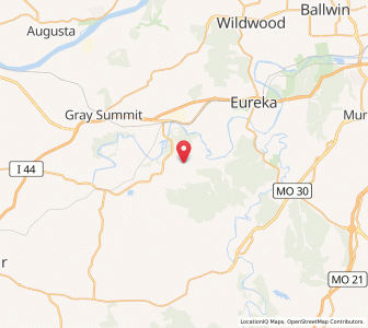 Map of Lake Tekakwitha, Missouri