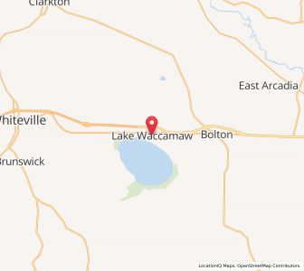 Map of Lake Waccamaw, North Carolina