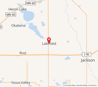 Map of Lakefield, Minnesota