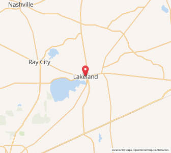 Map of Lakeland, Georgia