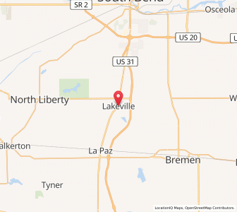 Map of Lakeville, Indiana