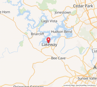 Map of Lakeway, Texas