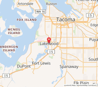 Map of Lakewood, Washington