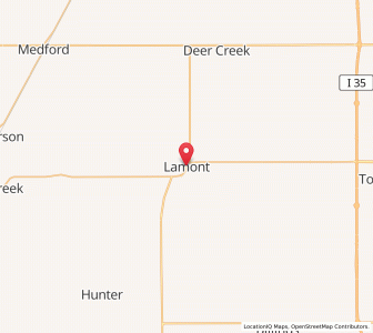 Map of Lamont, Oklahoma