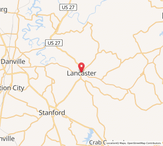 Map of Lancaster, Kentucky