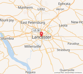 Map of Lancaster, Pennsylvania