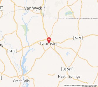 Map of Lancaster, South Carolina