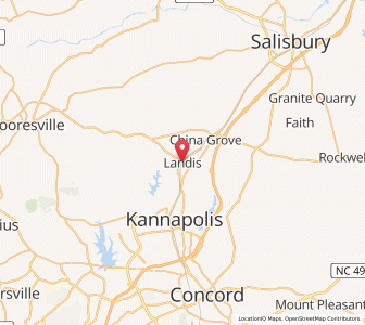 Map of Landis, North Carolina