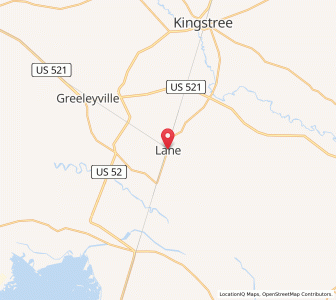 Map of Lane, South Carolina