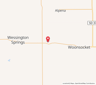 Map of Lane, South Dakota