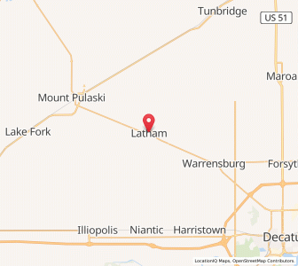 Map of Latham, Illinois