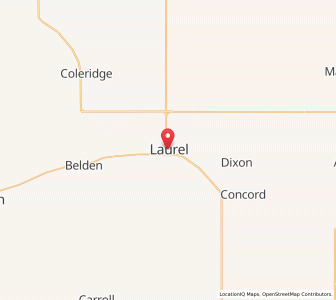 Map of Laurel, Nebraska