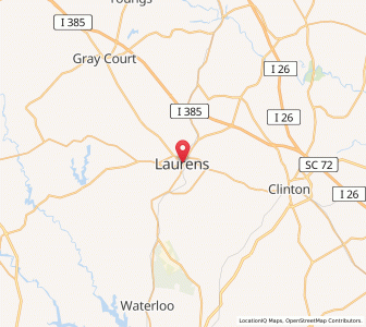 Map of Laurens, South Carolina