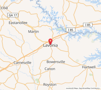 Map of Lavonia, Georgia